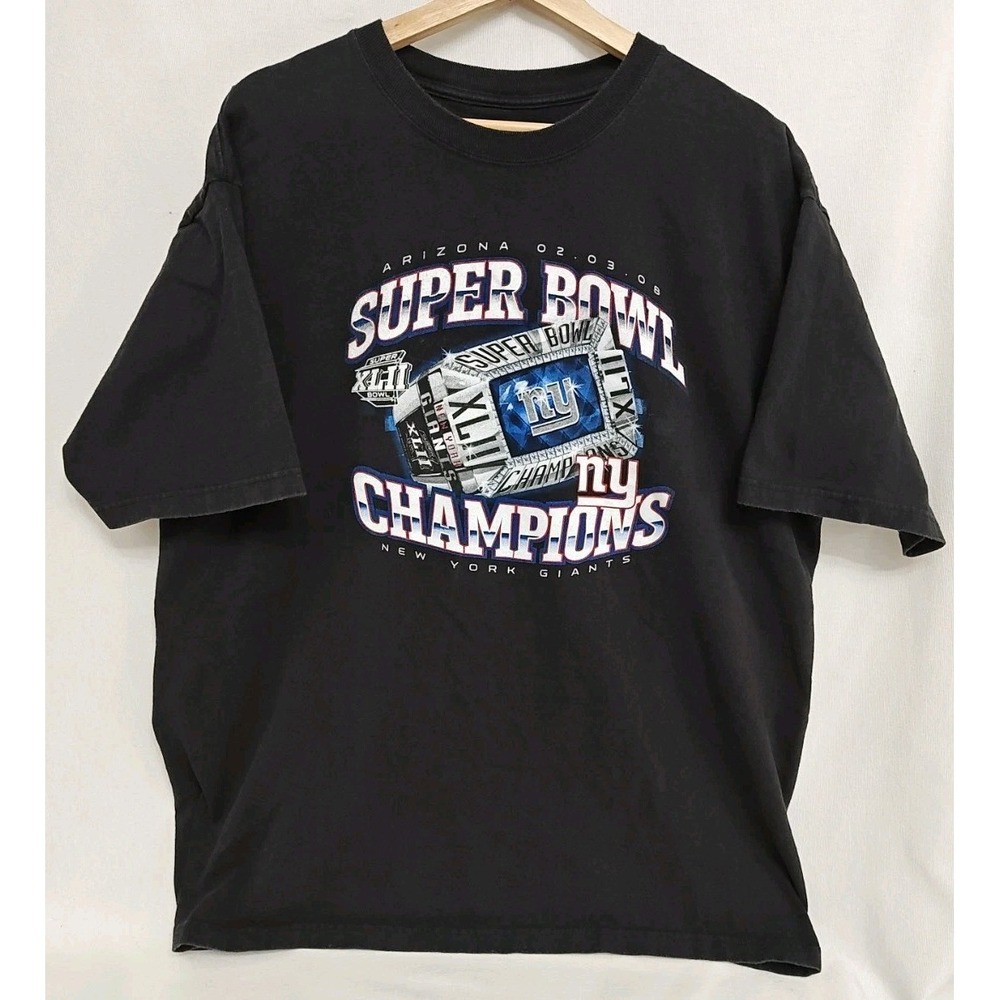 New York Giants Reebok T-Shirt Super Bowl 42 Champions XLII‎ Sz XL (2008) NFL